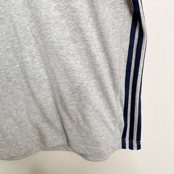 Adidas Sport Essentials Tripe Stripe Side Tee Womens Small S Heather Gray Blue - Picture 4 of 7